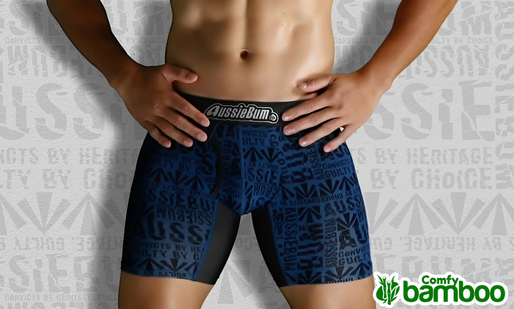 AussieBum Bambusové Boxerky COMFY BAMBOO Convict Blue6